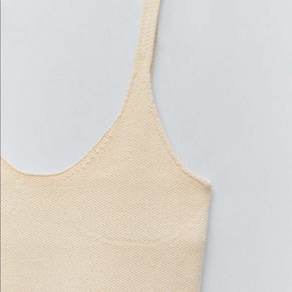 ZARA Cream Chunky knit tank top - Picture 6 of 6